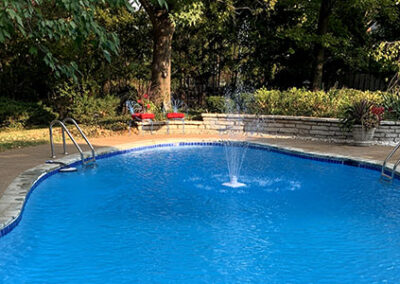 Inground pool with fountain
