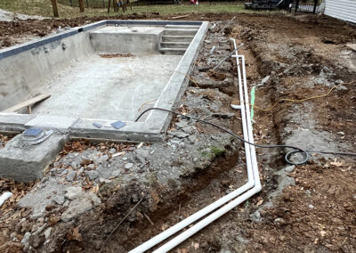 Plumbing work for inground pool